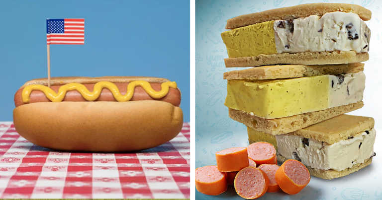 Oscar Mayer Released A Hot Dog Ice Cream Sandwich Made With Real Bits Of Hot Dog