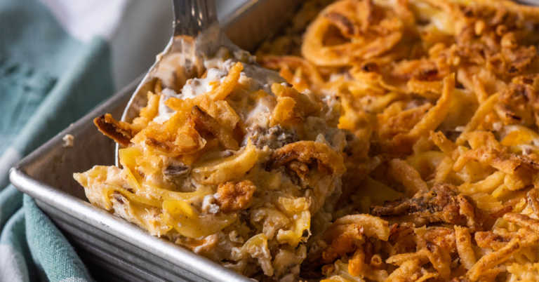 French Onion Beef Noodle Bake