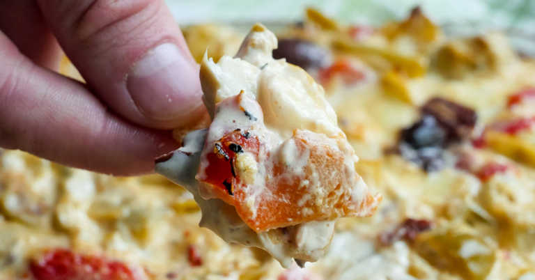 Roasted Garlic Artichoke Olive Dip