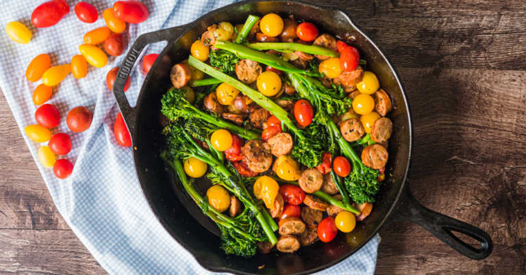 10-Minute Sausage Broccolini Skillet