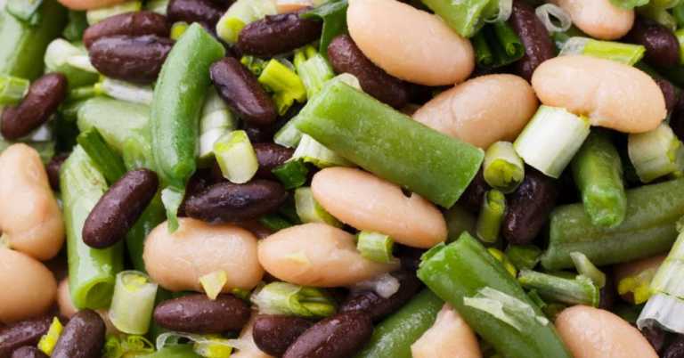 Three Bean Salad With Garlic And Green Onion