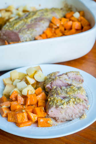 One Pan Sweet Potato & Pear Pork Tenderloin Dinner | 12 Tomatoes