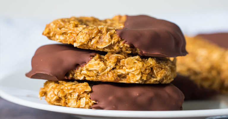No-Bake Chocolate Dipped Pumpkin Cookies
