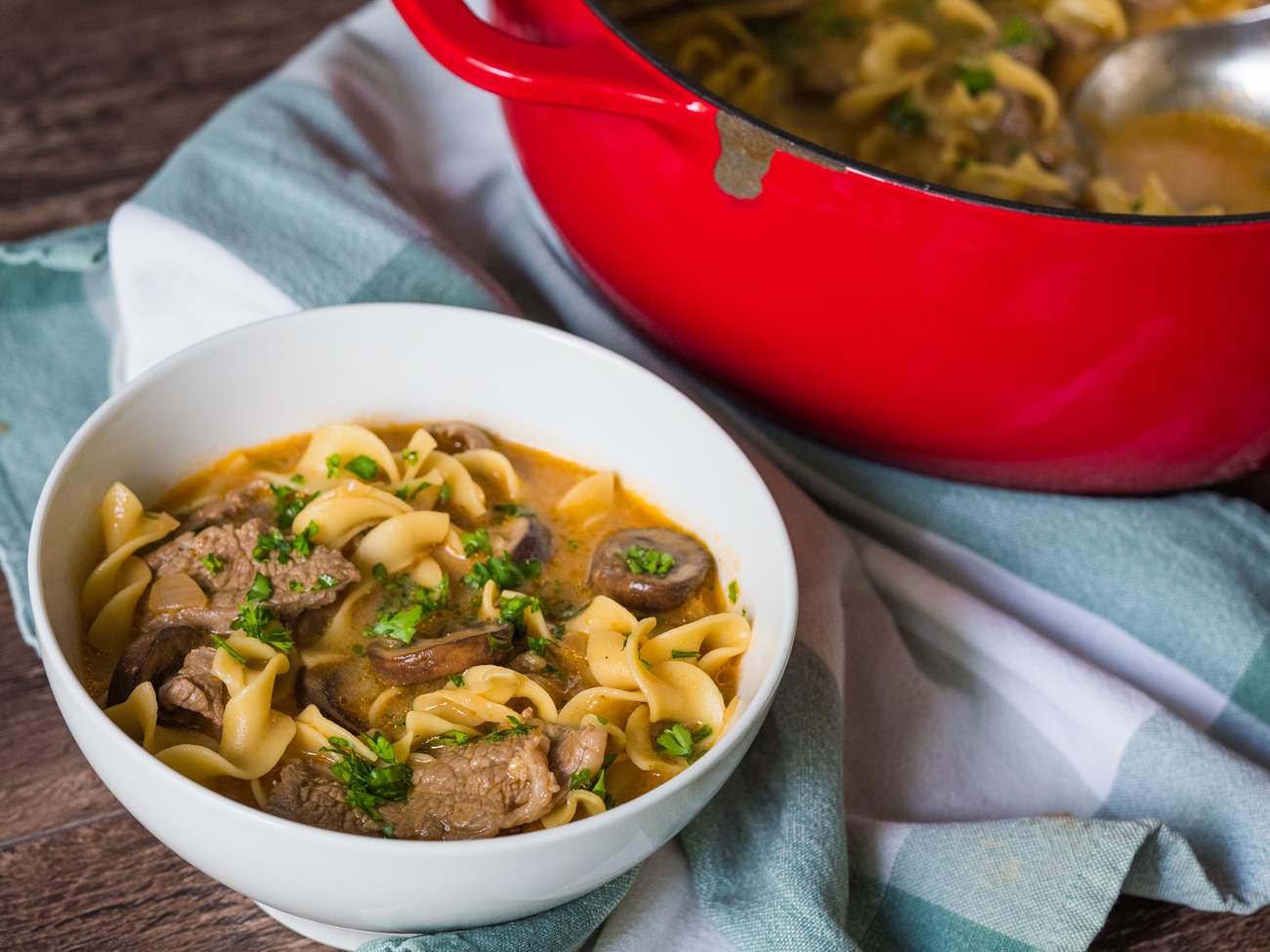 One Pot Beef Stroganoff Soup 12 Tomatoes