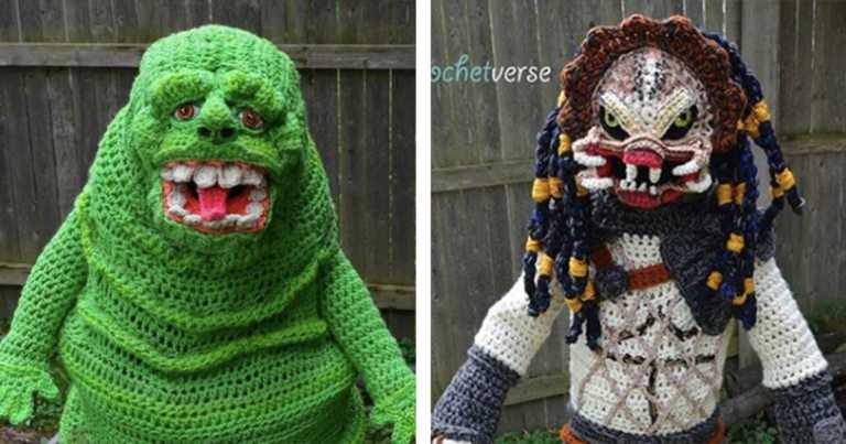Talented Mom Freehand Crochets Halloween Costumes For Her Children
