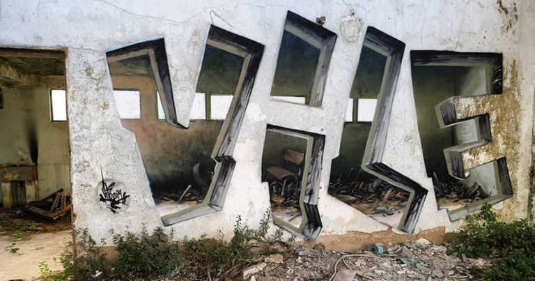 Graffiti Artist Creates Street Art Illusions Using Only Spray Paint