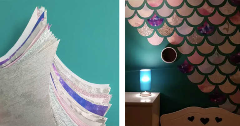 Woman Creates ‘Mermaid’ Feature Wall For Under $22 And Now We Want It In Our Home