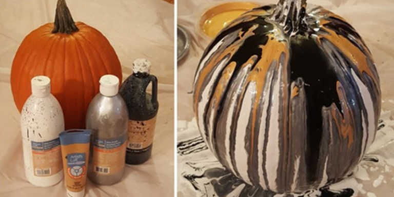 I Drizzled Paint All Over Pumpkins For Gourd-geous Fall Decor