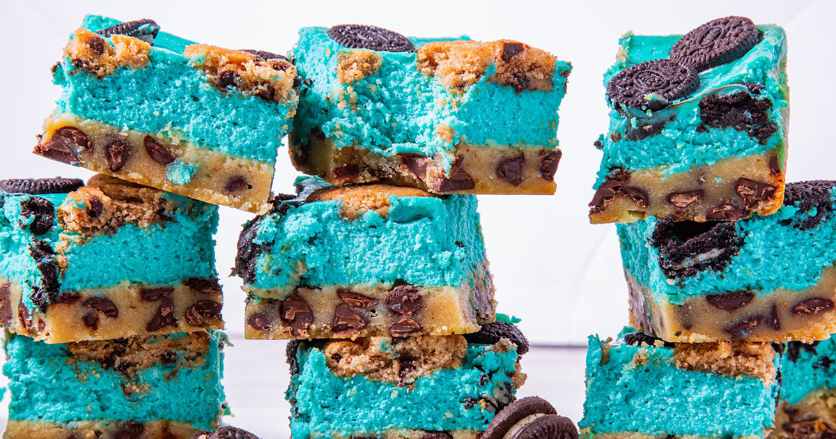 Cookie Monster Cheesecake Bars | 12 Tomatoes