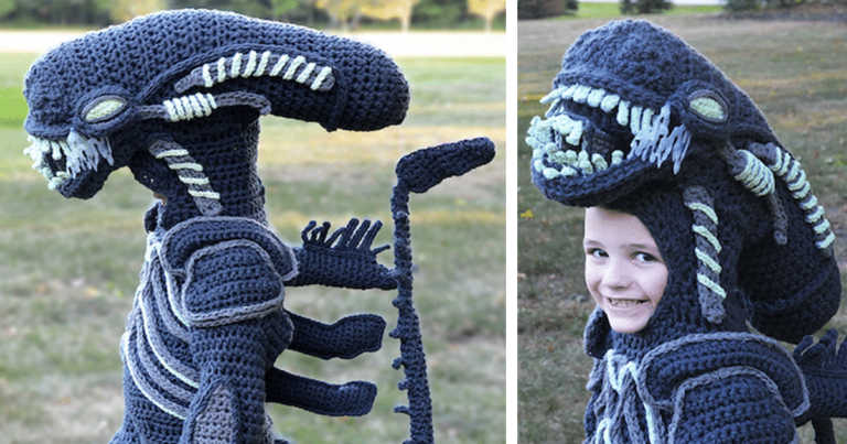 Mom Crochets Realistic Full-Body Halloween Costumes For Her Kids
