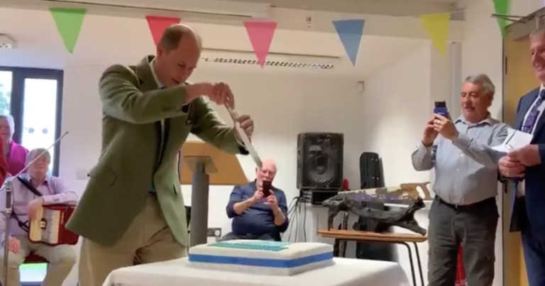 Prince Edward Aggressively Cuts A Cake And The Internet Is Obsessed