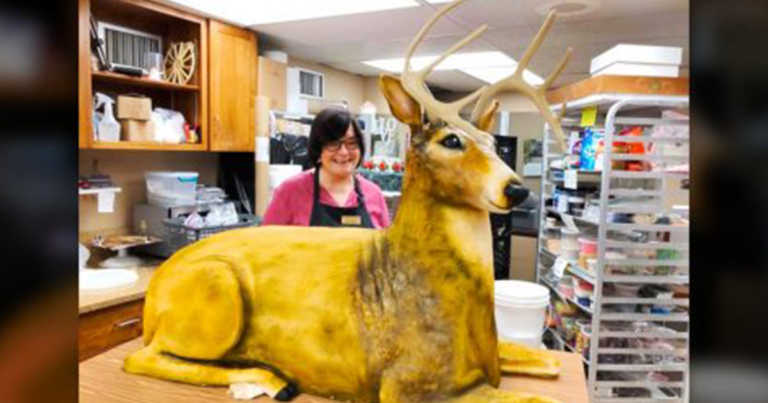 Bride And Groom Request Life-Sized Deer Wedding Cake