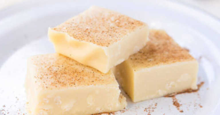 Smooth And Creamy Eggnog Fudge