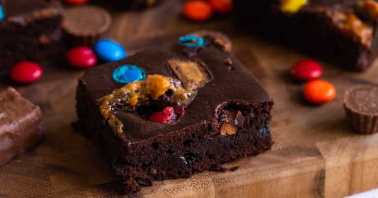 Leftover Halloween Candy Brownies