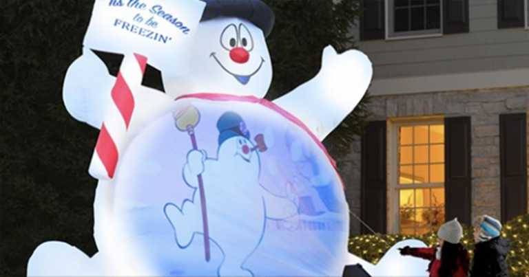 You Can Project Christmas Videos On Your Front Lawn With This ‘Frosty The Snowman’ Inflatable