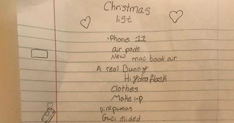Dad Shares His 10-Year-Old Daughter’s Ridiculous $10,000 Christmas Wishlist