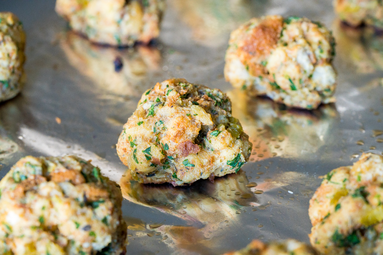 old fashioned dressing balls Grandma's Mini Stuffing Balls - Leftover Thanksgiving Stuffing