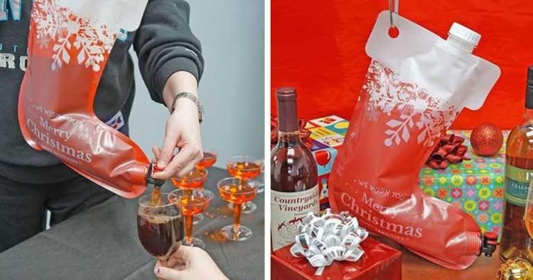 You Can Get A Plastic Stocking Flask That Fits Almost 3 Bottles Of Wine
