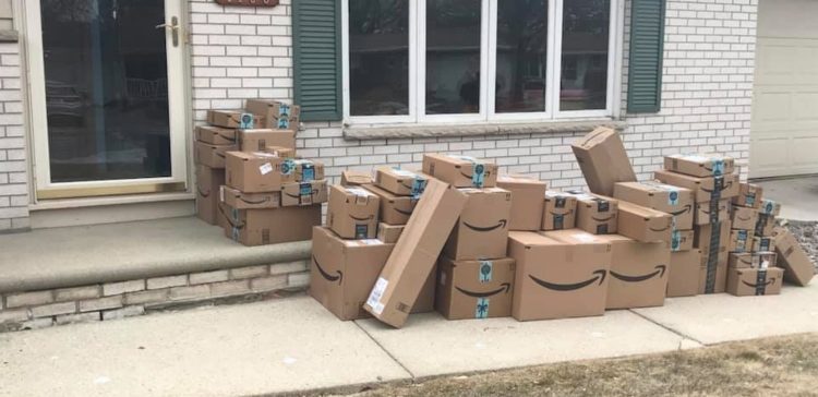 Woman Saves All Her Amazon Boxes For 6 Months Just To Prank Her Husband