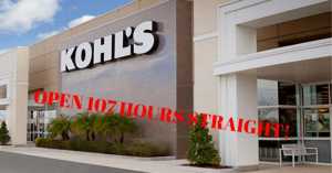 Kohl's to be open 107 hours straight this holiday season