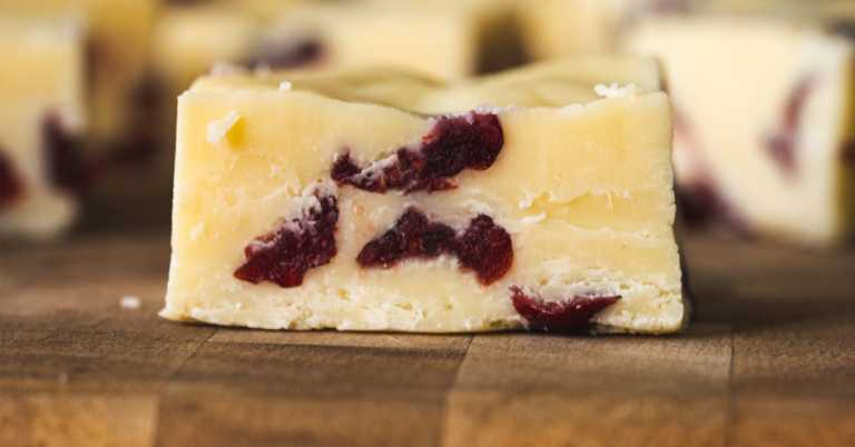 White Chocolate Cranberry Fudge