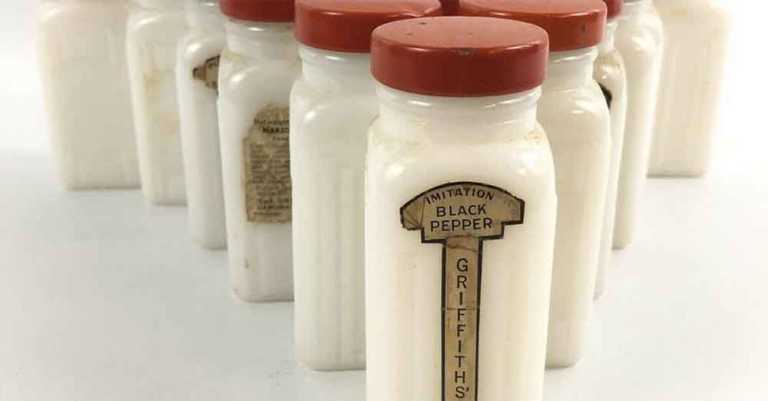 Vintage Spotlight: Griffith Milk Glass Spice Jars