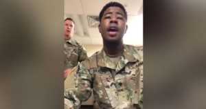 Army soldiers sing "Amazing Grace"