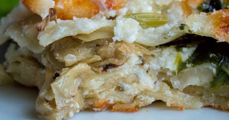 White Spinach Artichoke Lasagna
