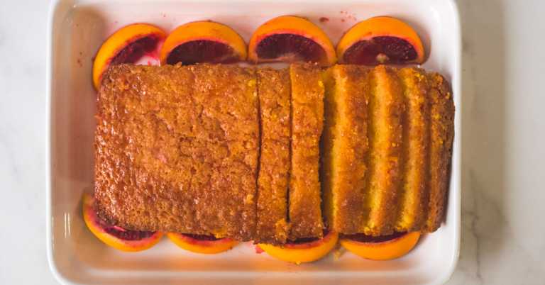 Blood Orange Polenta Drizzle Cake