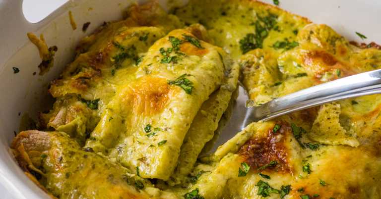 Poblano Sour Cream Enchiladas