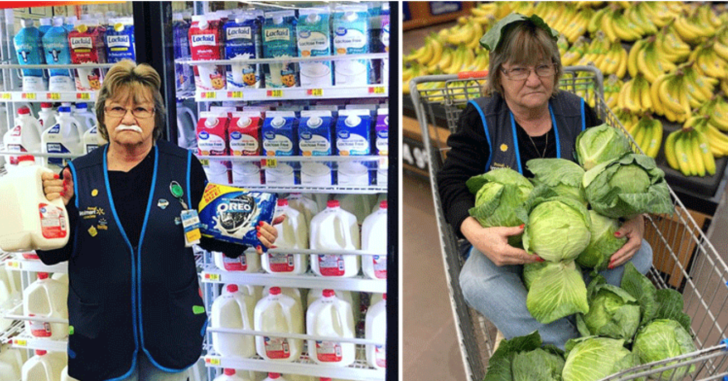 20 Hilarious Photos Of A Walmart Employee “Advertising” Store Products With  A Frown