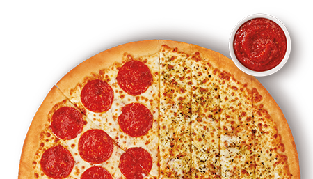 Little Caesars Is Selling A New Pie That Is Half Pizza And Half Cheese Sticks