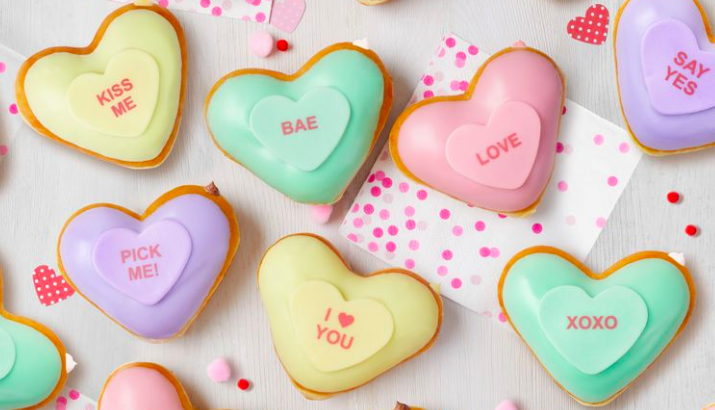 Krispy Kreme Is Bringing Back Its ‘Conversation Heart’ Donuts For Valentine’s Day