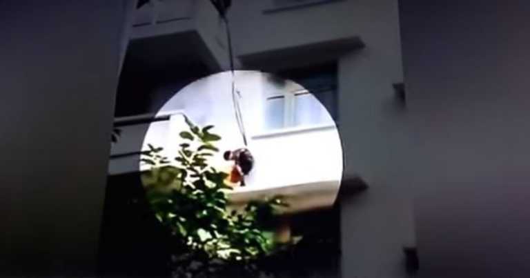Grandma Dangles 7-Year-Old Grandson From Balcony To Save Her Cat – Video Is A Suspense Movie