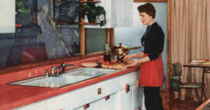 colorful 1955 model kitchen