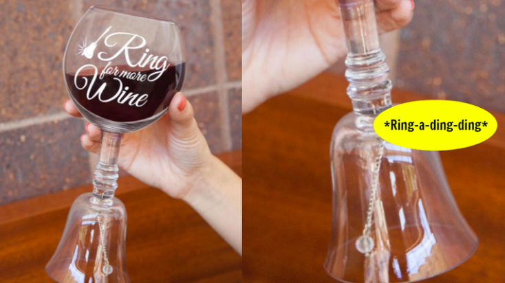 ‘Ring For More Wine’ Glass Has A Built In Bell