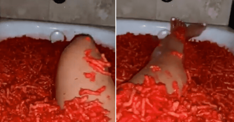 Woman Goes Viral For Taking A Relaxing Bath In Flaming Hot Cheetos