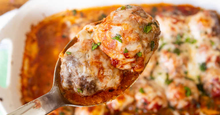 Easy, Cheesy Meatball Bake