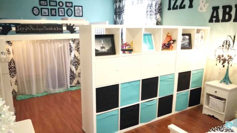 Crafty Mom Divides One Bedroom Into Two Using Ikea Shelving Units