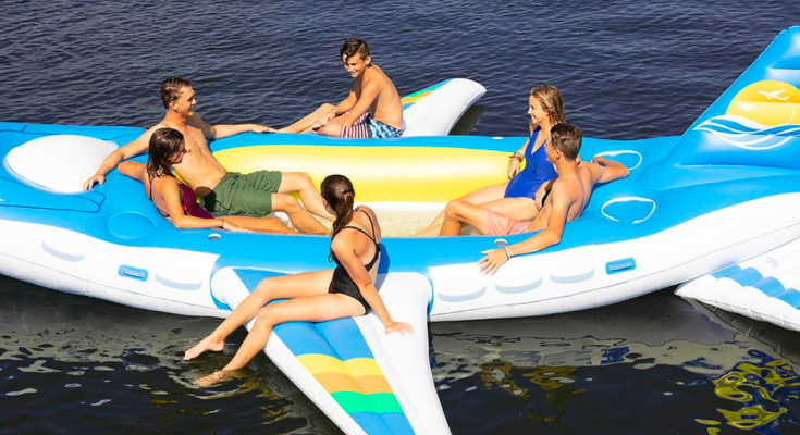 Enjoy The Lake This Summer On An 18-Foot Airplane Float With 2 Built-In Coolers