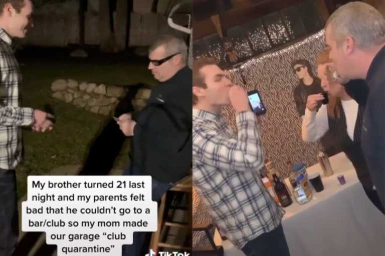 Parents Create “Club Quarantine” In Their Garage For Their Son’s 21st Birthday