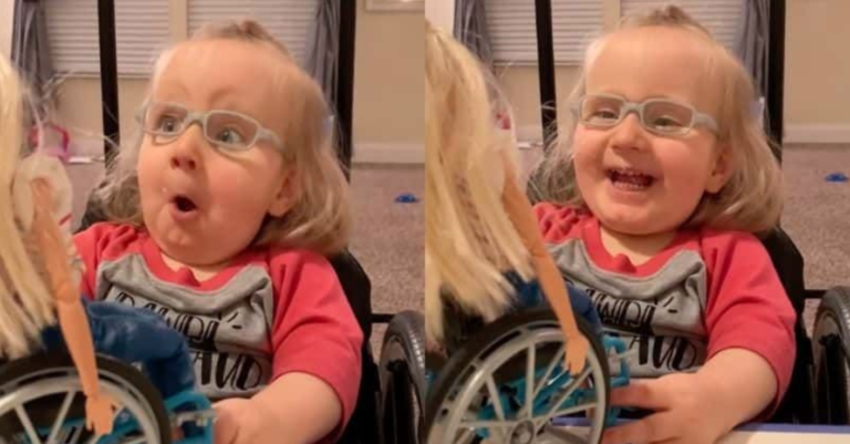 2-Year-Old With Spina Bifida Is Given A Barbie That’s “Just Like Her”