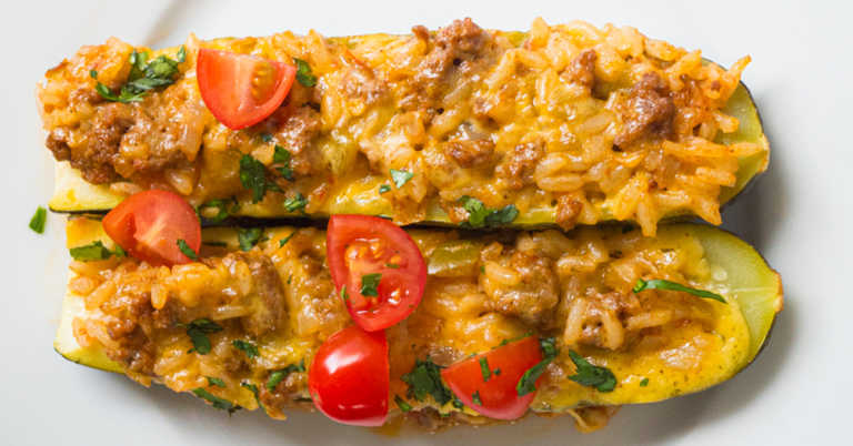 Taco Stuffed Zucchini Boats