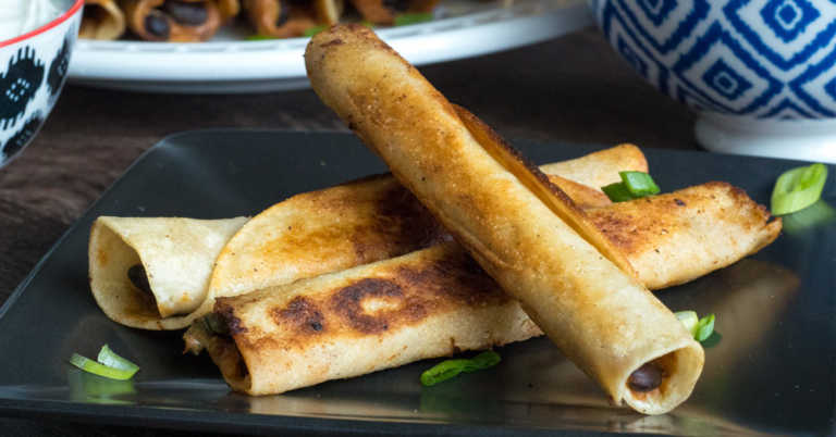 Creamy Black Bean Taquitos