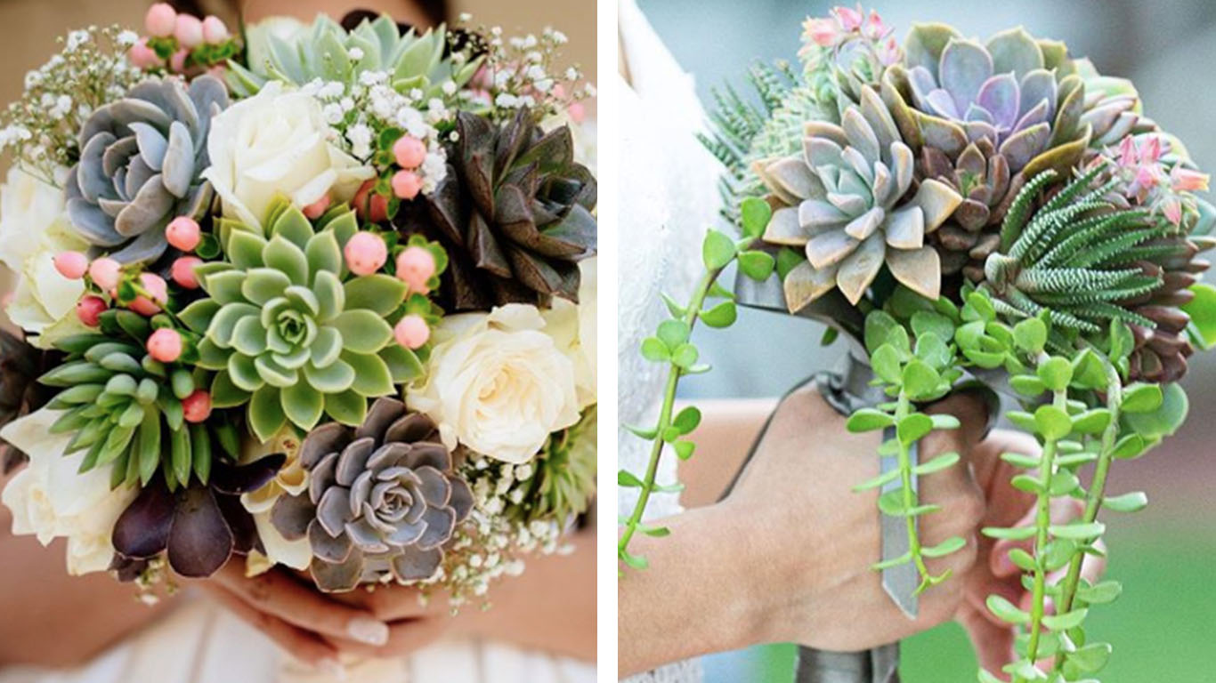New Trend Sees Brides Carrying Bouquets Made From Succulents Instead Of