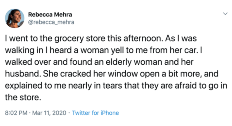 Woman Offered To Get Elderly Couple’s Groceries While They Waited In Their Car