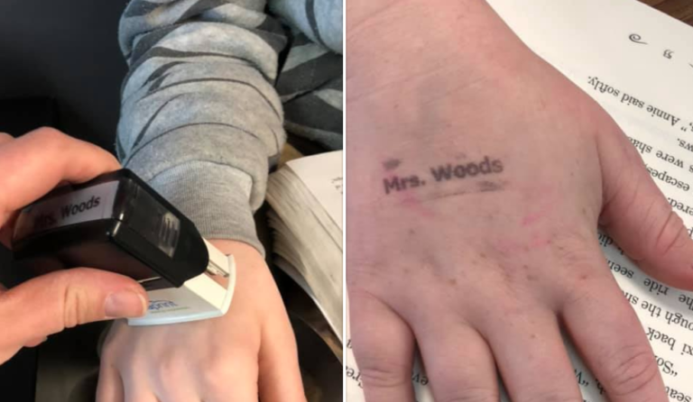 Teacher Uses Launderable Stamp To Make Sure Kids Are Washing Their Hands Enough