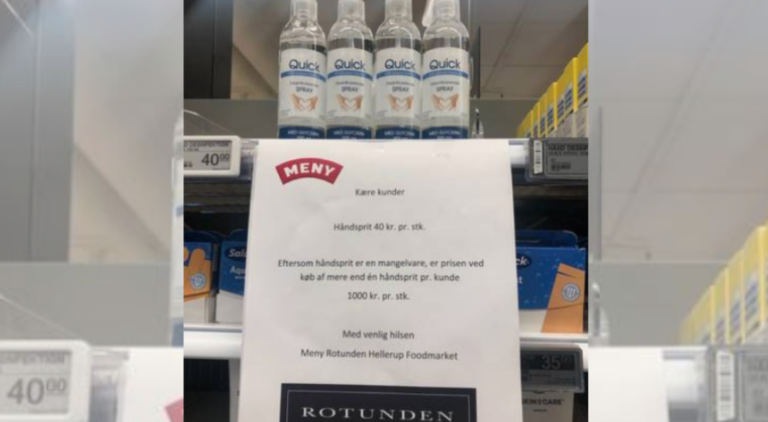 Supermarket In Denmark Is Using A Pricing Trick To Keep People From Overbuying Sanitizer