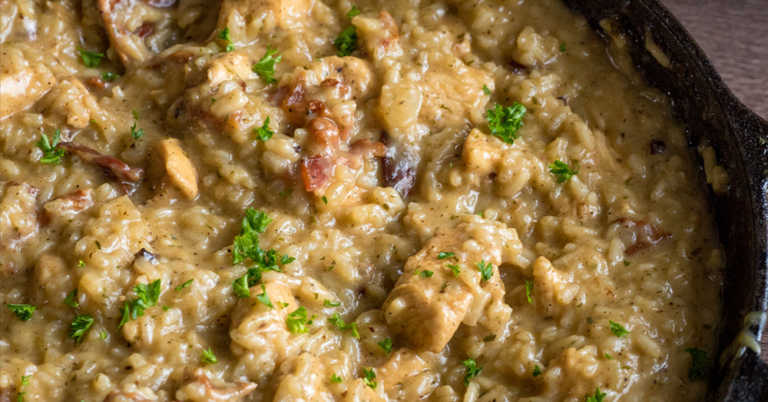 One-Pot Chicken Bacon Ranch Rice Pilaf