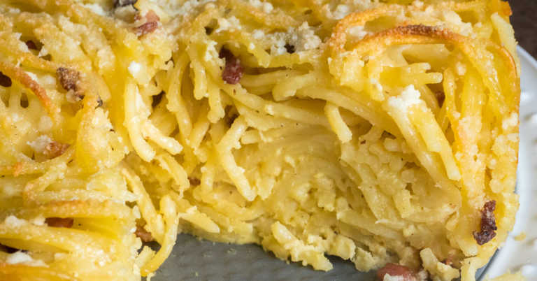 Spaghetti Carbonara Pie
